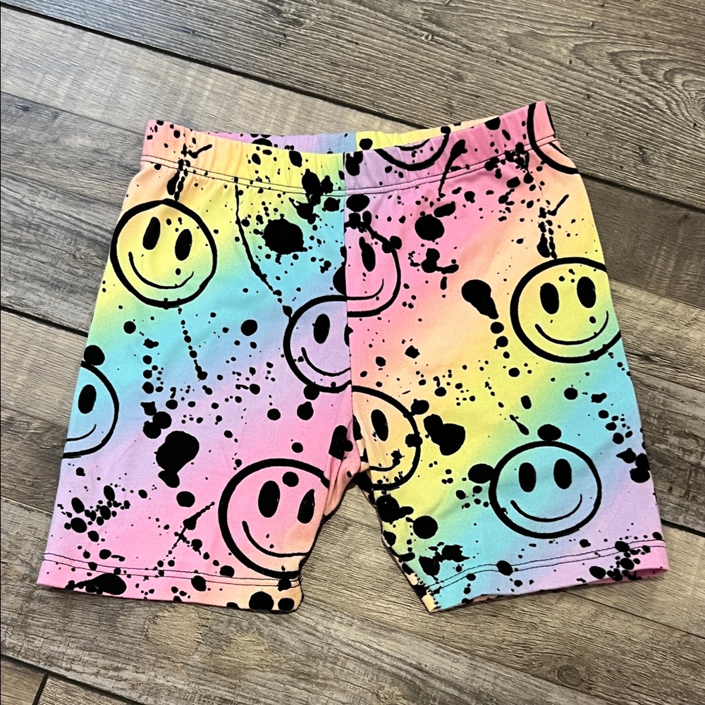 TOO SWEET Kids Colorful Smiley Face Bike Shorts